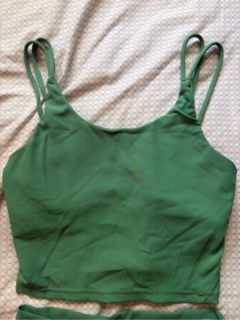 Women’s Green Double-Strap Cropped Tank - Brand - Picture 2 of 3